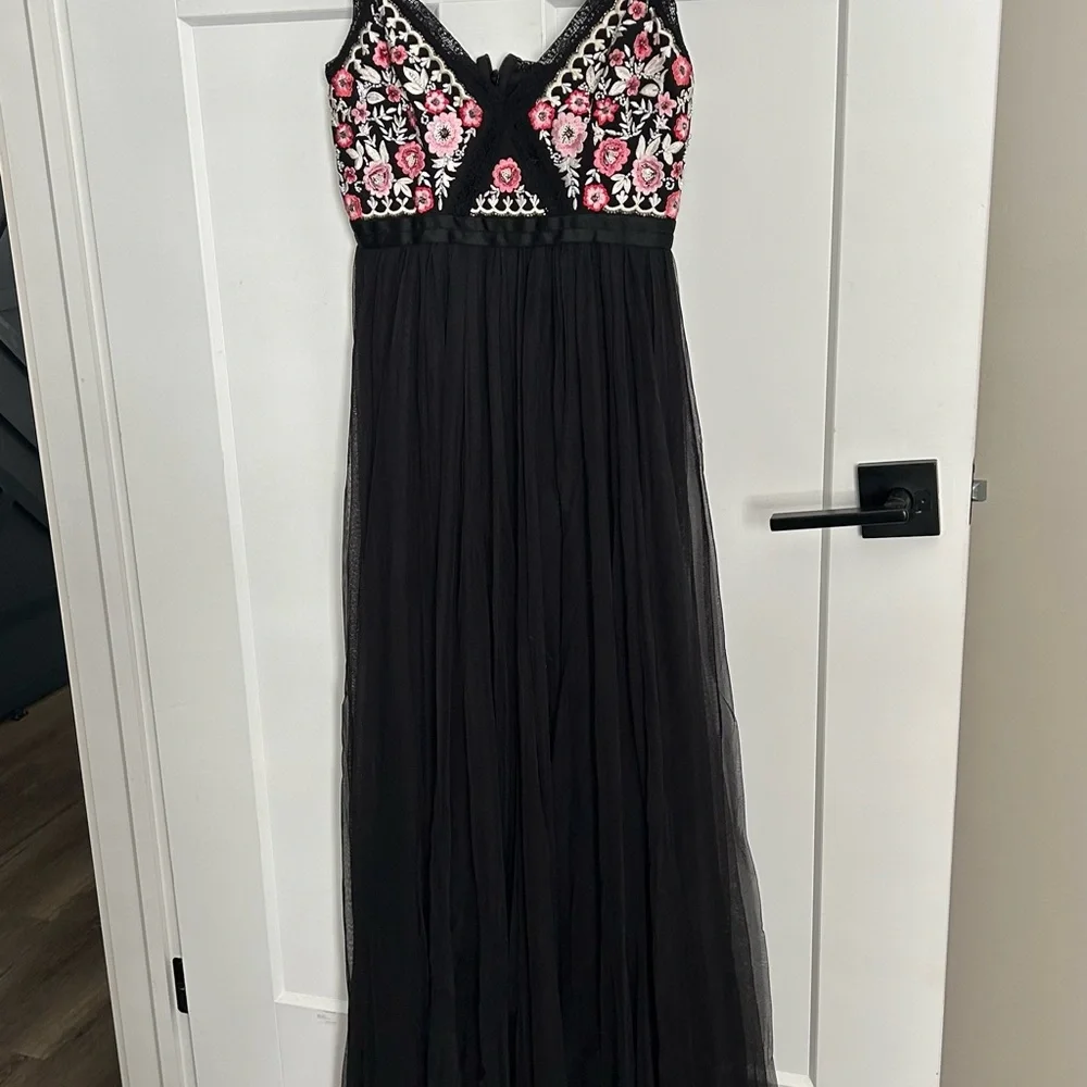 Needle an thread Elegant Black and Pink Embroidered Dress prom bridesmaid dress - Picture 8 of 16